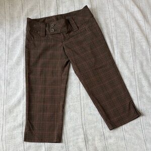 Copper Key Y2k Brown Plaid Capris